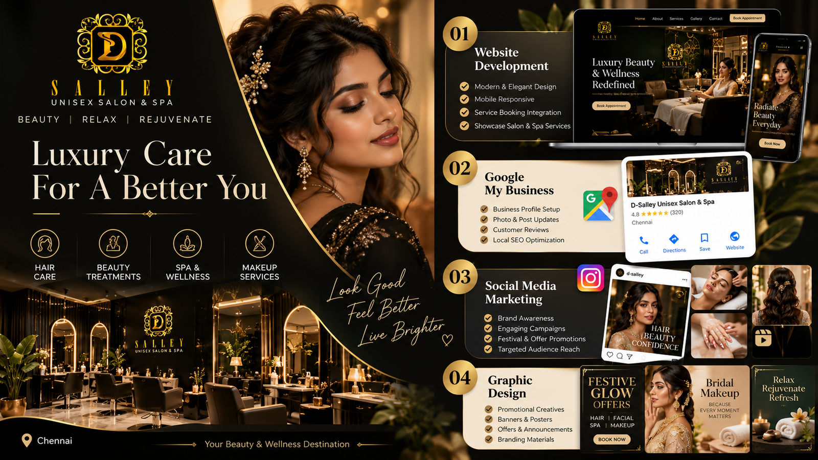 D-Salley Luxury Salon & Spa case study – How Did We Improve Local Search Visibility for D-Salley Salon & Spa?