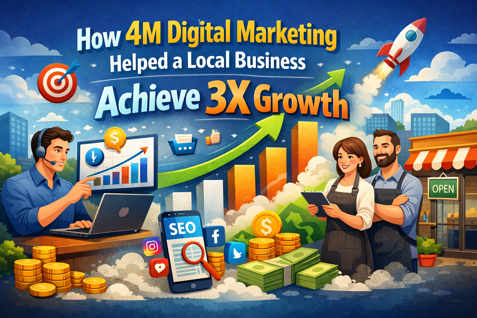 Local business growth through digital marketing strategies including SEO and ads