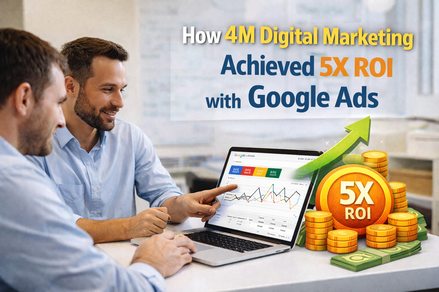 Google Ads case study showing 5X ROI and improved ad performance