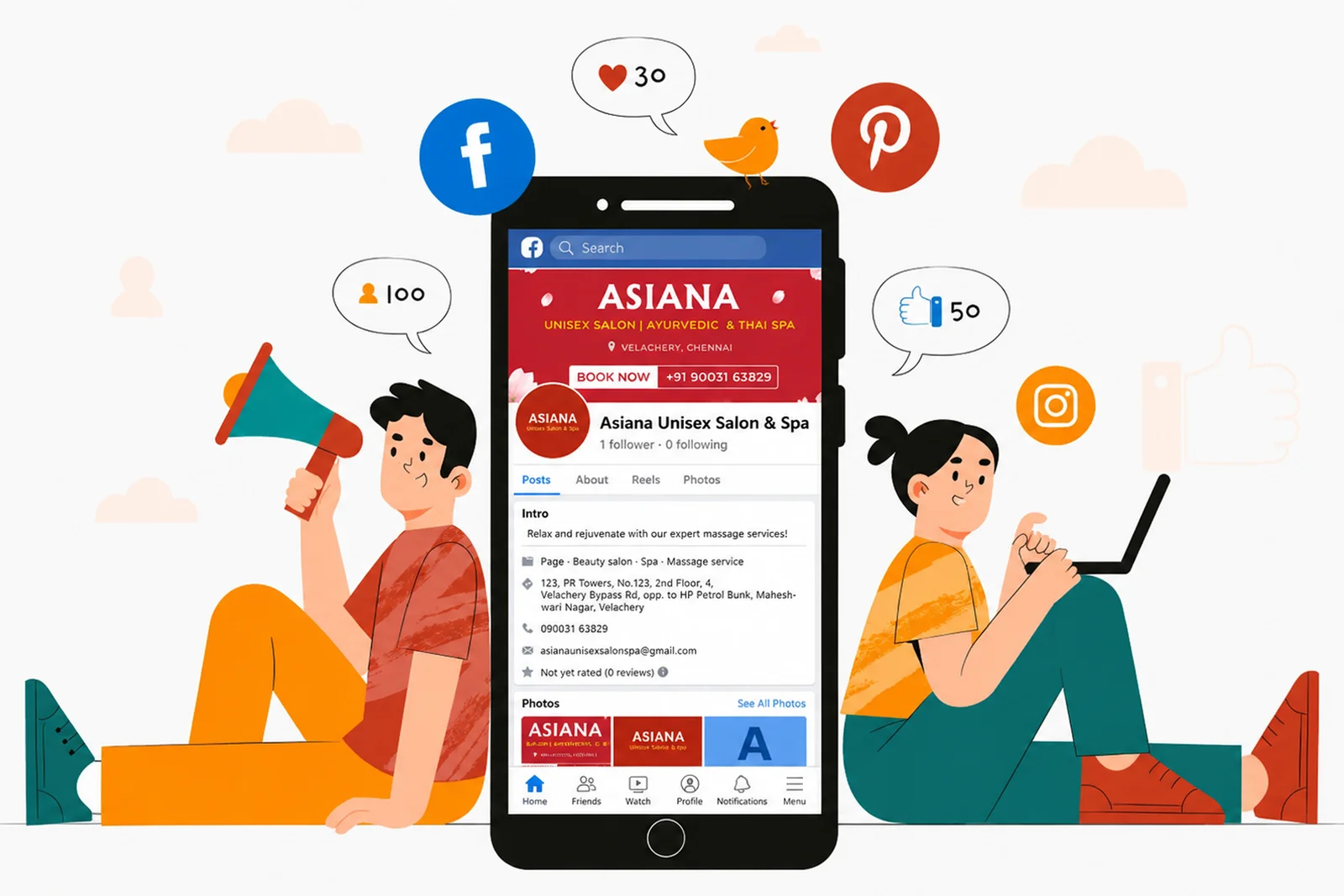 Asiana Salon & Spa Social Media Management