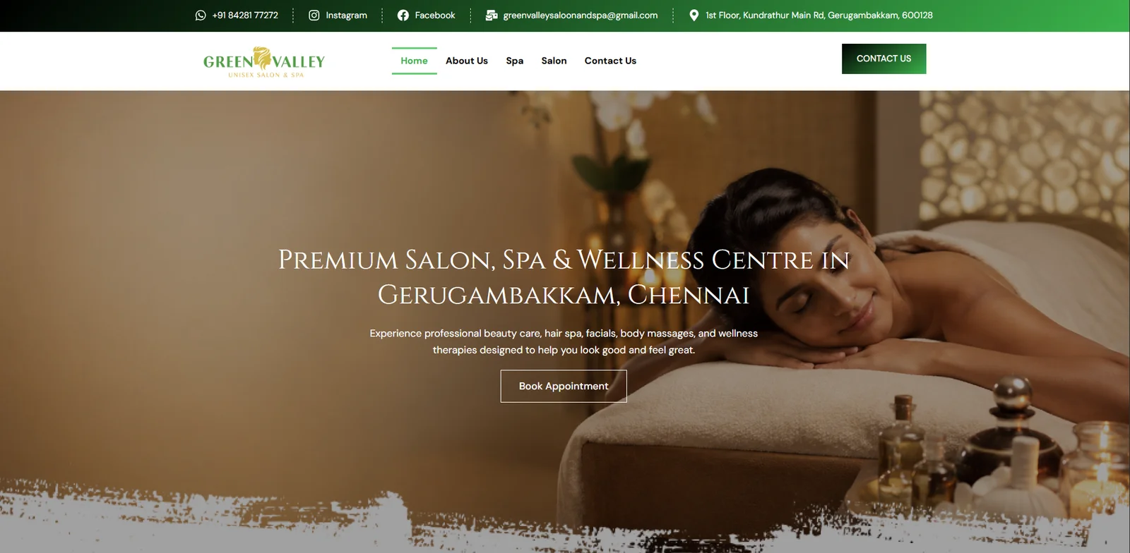 Green Valley Salon Website