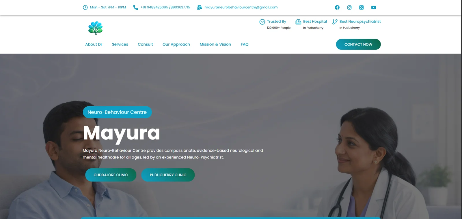 Mayura Neuro Behaviour Centre Website